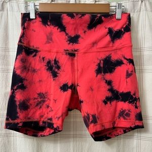 Red dye lululemon wunder train high rise shorts, sz 12